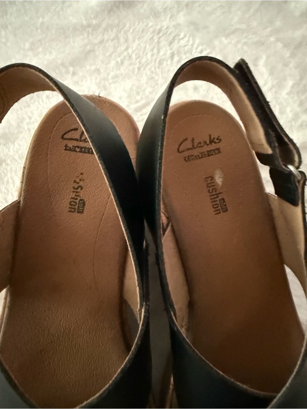 Clarks Cushion Annadel Eirwyn Black Wedge Sandals 9 - Picture 6 of 8